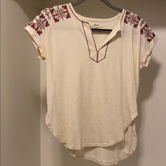 Madewell Tops - Madewell Short Sleeve Embroidered Top